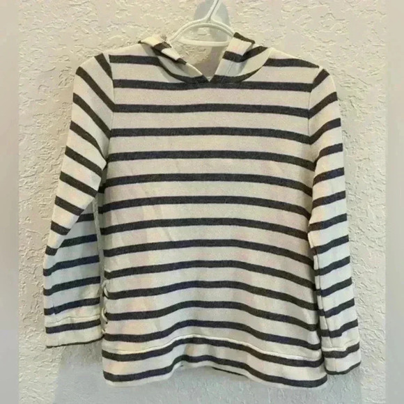 Old Navy blue/white striped sweatshirt with hood girls 10/12 - Picture 1 of 7